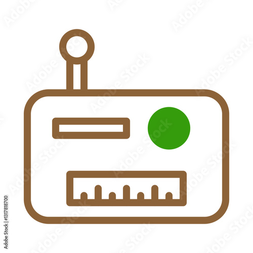 Retro Radio Minimalist Icon Vector Illustration