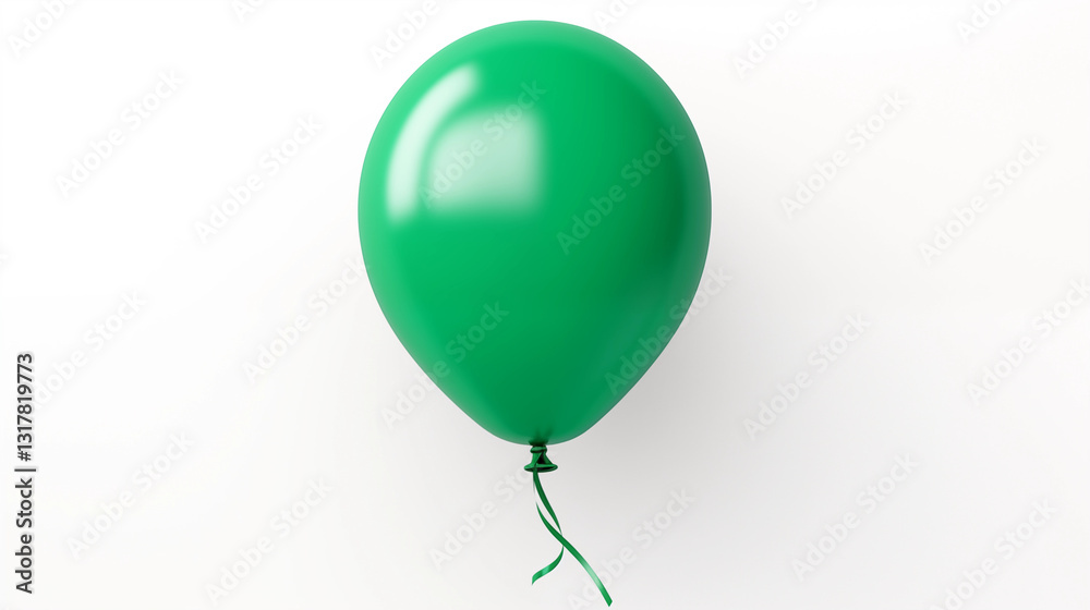 Single Green Balloon White Background Party Decoration Single Green Balloon White Background Party Decoration