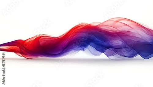 Abstract representation of colorful flowing wave like shapes on white