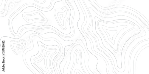 Seamless Geographic Mapping with Elevation Contours and Artistic Abstract Line Patterns for Modern Map Design

