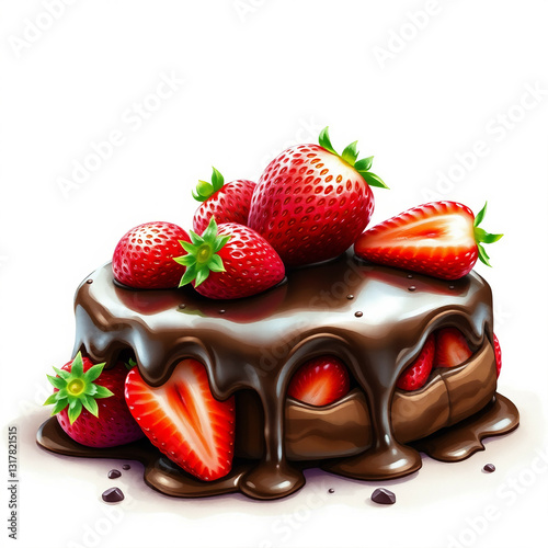 chocolate cake with strawberries