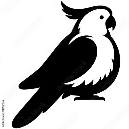 Silhouette of a cockatoo