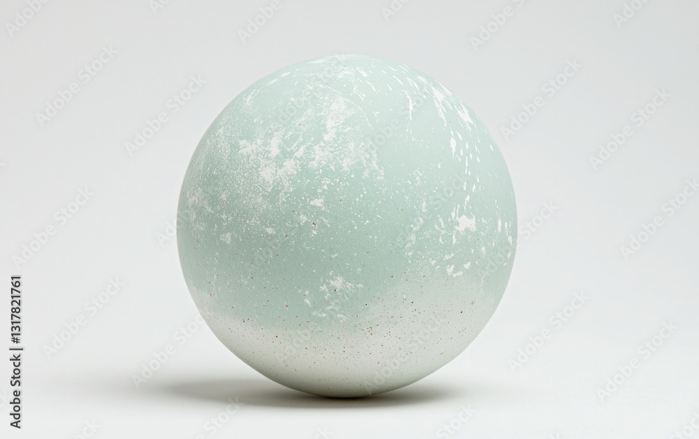 Pale Teal Sphere with White Speckles and Copper Glitter Pale Teal Sphere with White Speckles and Copper Glitter