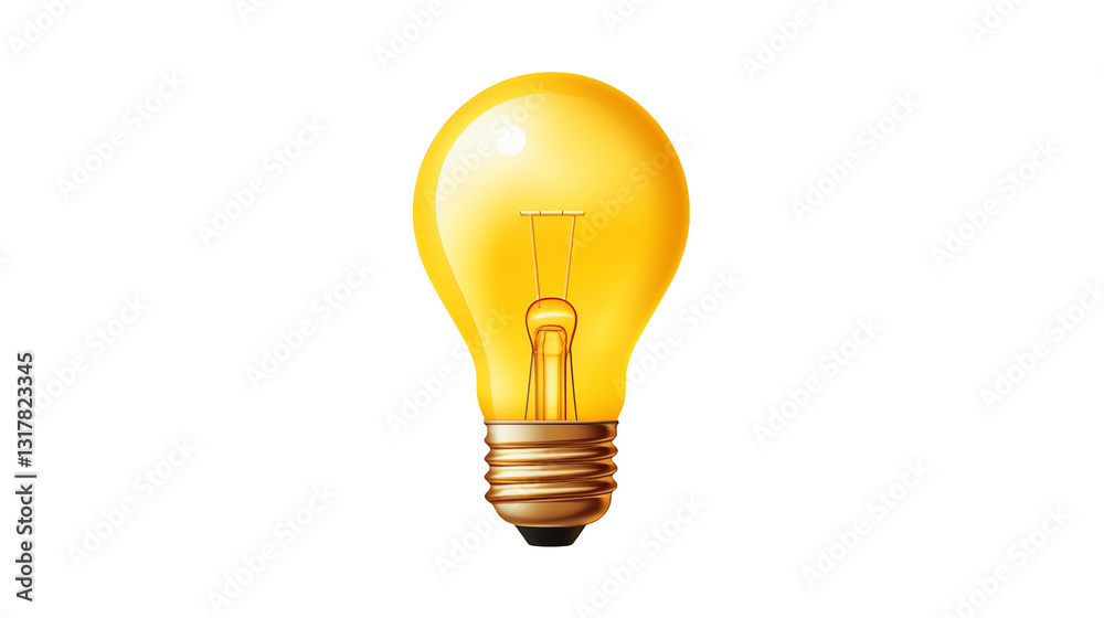 Illuminating Idea Glowing Light Bulb Graphic on transparent background	