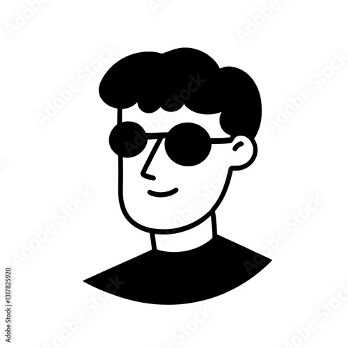 Stylish young man in sunglasses exudes confidence with a minimalist design celebrating modern aesthetics