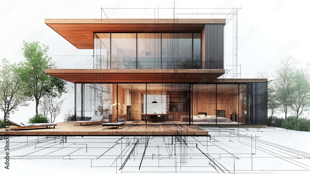 Modern Architecture Design with Clean Lines and Natural Elements Modern Architecture Design with Clean Lines and Natural Elements
