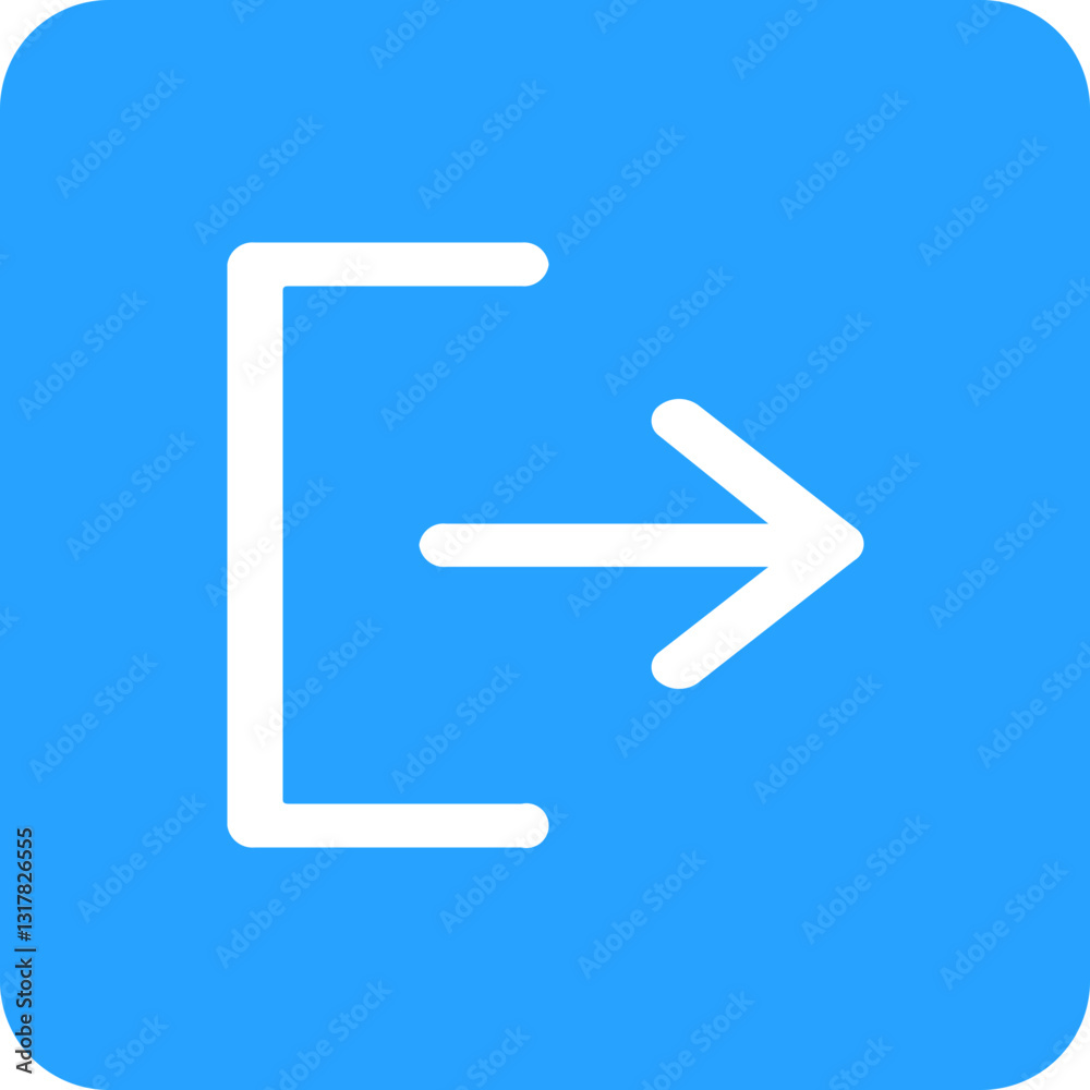 A Simple Exit Sign, A Clear Path Forward, Beckoning You To The Next Adventure On A Bright Blue Background With A Minimalist White Design A Simple Exit Sign, A Clear Path Forward, Beckoning You To The Next Adventure On A Bright Blue Background With A Minimalist White Design