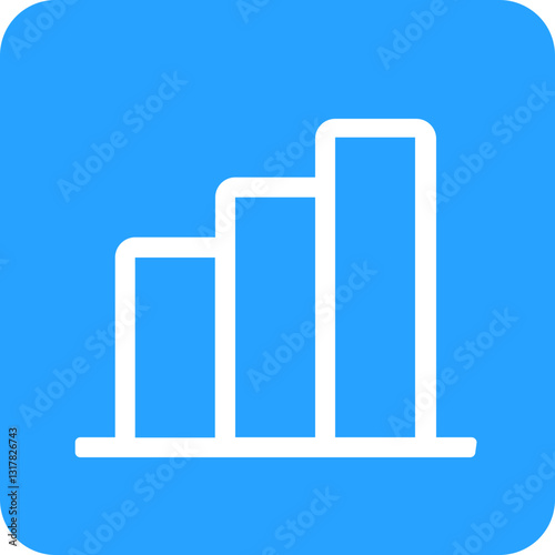 Ascending Growth Chart Symbolizing Progress, Success, And Upward Trajectory Depicted With Clean White Lines On A Vibrant Blue Background