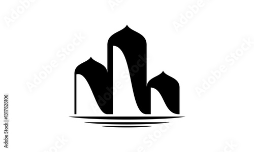 Mosque building simple design vector