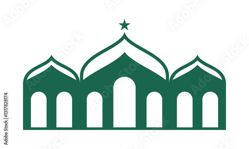 Green mosque with star design