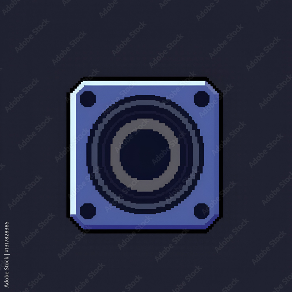 The image shows a pixel art representation of a muted speaker icon indicating the absence of audio. The image shows a pixel art representation of a muted speaker icon indicating the absence of audio.