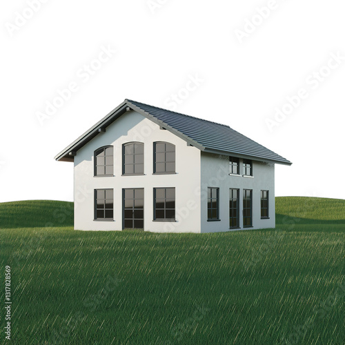 Obraz na płótnie house on grass w salonie