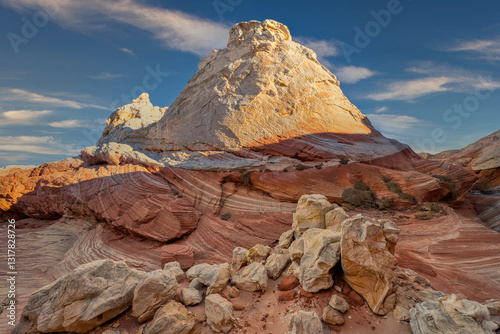 Wallpaper Mural Stunning Rock Formations Under a Bright Blue Sky at Sunset in the Desert Landscape of White Pocket Arizona Torontodigital.ca