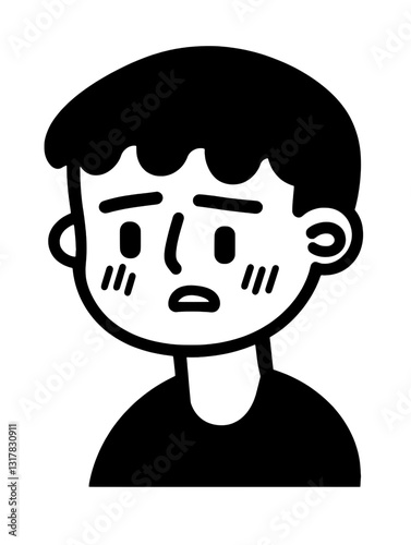 Expressive character illustration depicting sadness in a minimalist vector art style