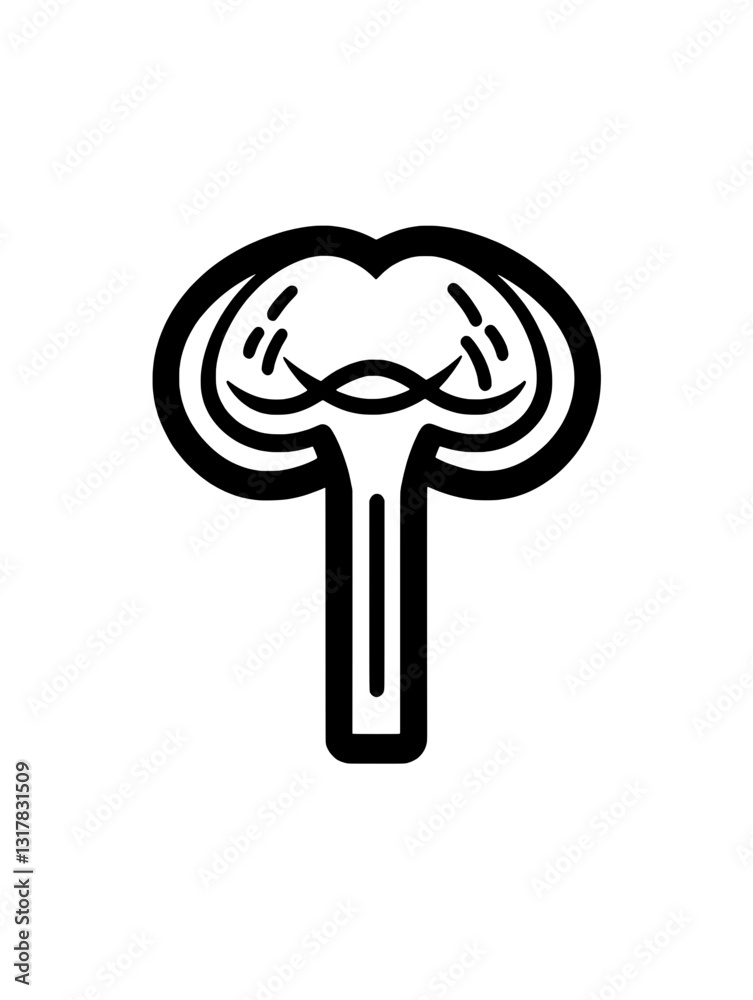 Unique mushroom design featuring bold lines and minimalistic style, perfect for botanical enthusiasts and nature lovers alike Unique mushroom design featuring bold lines and minimalistic style, perfect for botanical enthusiasts and nature lovers alike