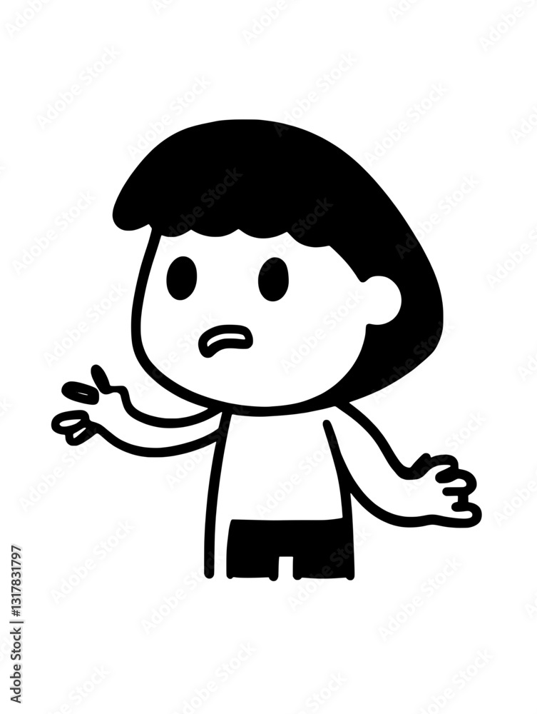 Confused character expresses uncertainty in a playful and engaging vector style illustration Confused character expresses uncertainty in a playful and engaging vector style illustration
