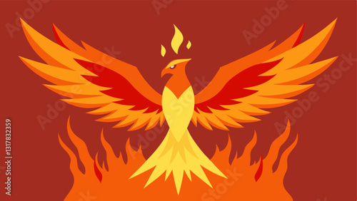 Phoenix Rising An artistic representation of a phoenix rising from ashes showcasing transformation and rebirth after hardship.