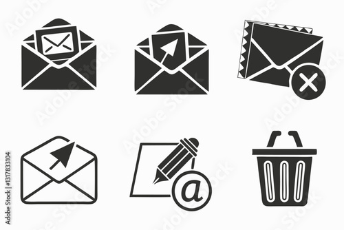 Email Icons Set for Website or App