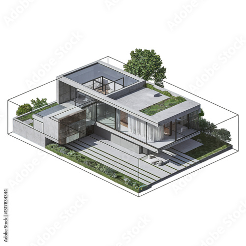 Obraz na płótnie 3d model house w salonie