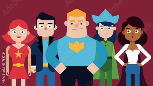 Reality Show Characters Cartoonish characters styled after typical reality TV tropes the villain the hero the beauty standing together symbolizing the reinforcement of certain
