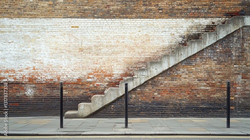 Professional Weathered Bricks Wall with Staircase for Creative Use