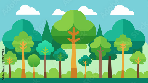 Group of Trees A forest of trees with diverse leaves representing the broad market and showcasing that index funds allow investors to own a piece of a vast ecosystem.
