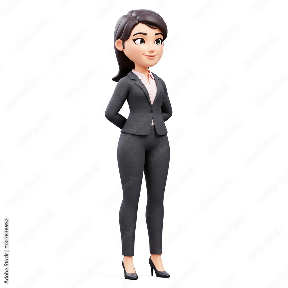 3D Illustration – Young Business Woman Emma Standing on a White Background 3D Illustration – Young Business Woman Emma Standing on a White Background
