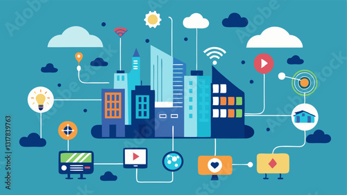 These illustrations can effectively visualize the integration and connectedness of various systems in a smart city emphasizing the innovative technologies that provide improved
