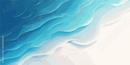 Flat ocean wave vector icons set featuring abstract water patterns and coastal design.