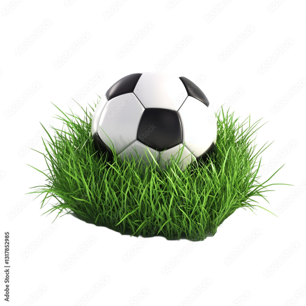 Obraz premium Soccer ball in green grass a classic sports image