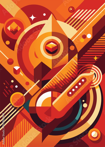 Abstract colorful background with geometric elements. Vector illustration for your design.