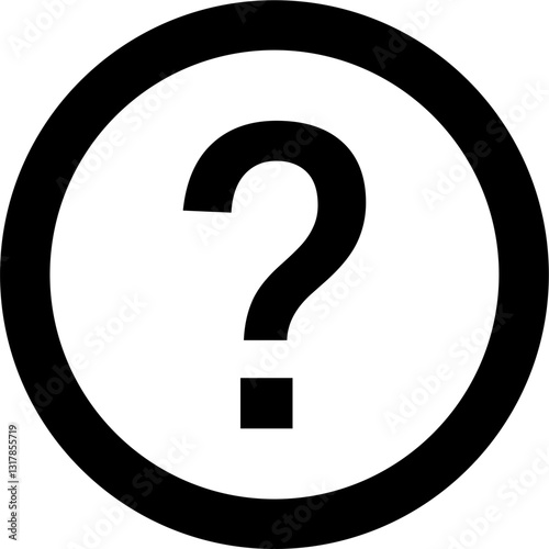 A Bold Question Mark Encircled, Conveying Uncertainty And Curiosity In A Stark, Minimalist Design With Strong Black Lines On White