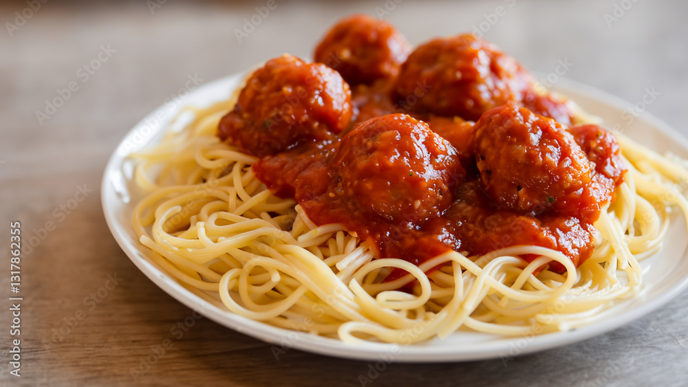 Delicious appetizing classic spaghetti pasta with tomato sauce, on a background. Delicious appetizing classic spaghetti pasta with tomato sauce, on a background.
