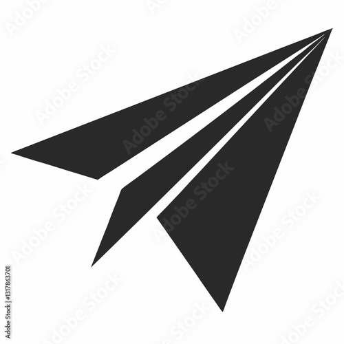 paper plane on black background