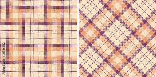 Modern Seamless Madras Plaid in Warm Bruise tones Textile Design