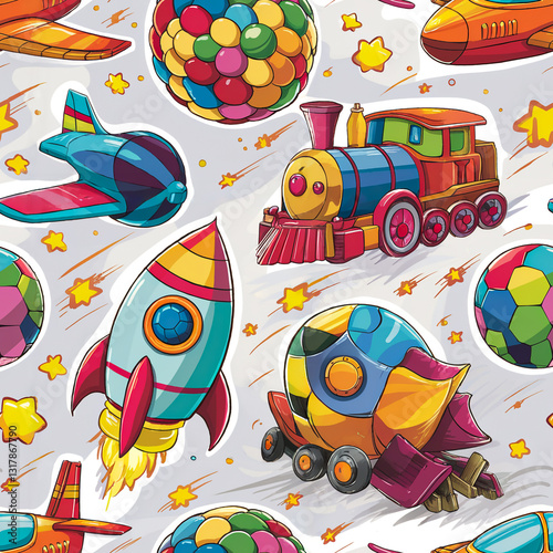 A seamless space-themed pattern