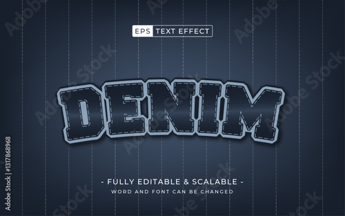 denim editable text effect. Editable text style effect