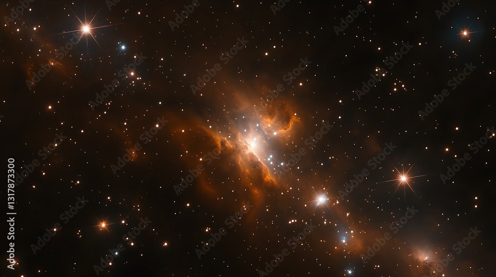 Fototapeta premium A stunning image of celestial nebula and numerous bright stars