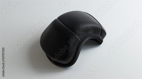 A single black elbow pad with foam padding, positioned on a seamless white surface.