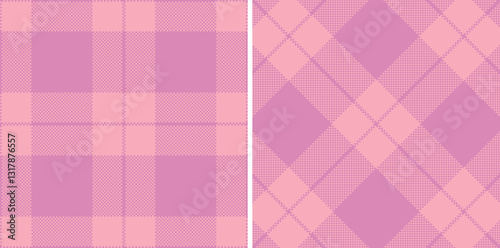 Modern Pastel Dull Pink Seamless Madras Plaid Textile Design