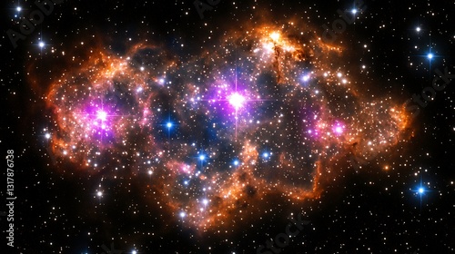 Wallpaper Mural A Gorgeous Nebula Illuminated By Bright Stars Across Dark Space Torontodigital.ca