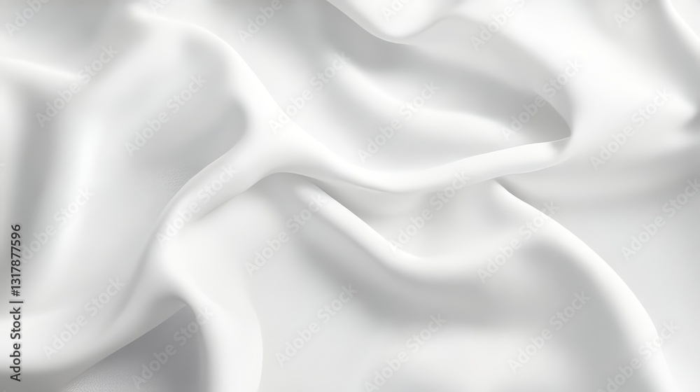 Obraz premium White Fabric with flowing waves