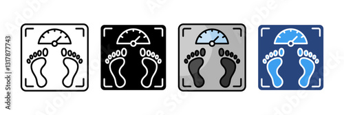 Weight Scale Icon Set Multiple Style Collection