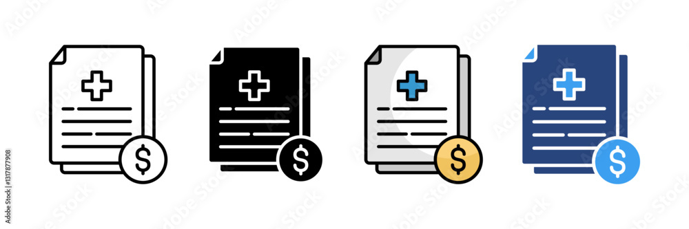 Costs Icon Set Multiple Style Collection Costs Icon Set Multiple Style Collection