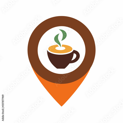 vector creative coffee location logo coffee finde.