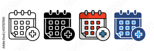 Calendar Icon Set Multiple Style Collection