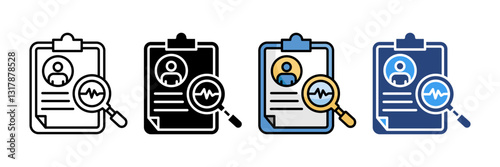 Medical Report Icon Set Multiple Style Collection