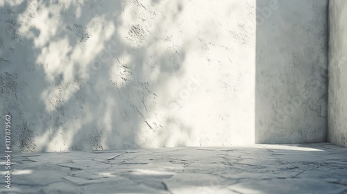 Sunlit White Concrete Space