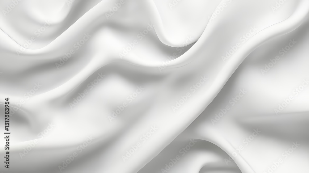 Fototapeta premium White Silk Fabric Waves Texture