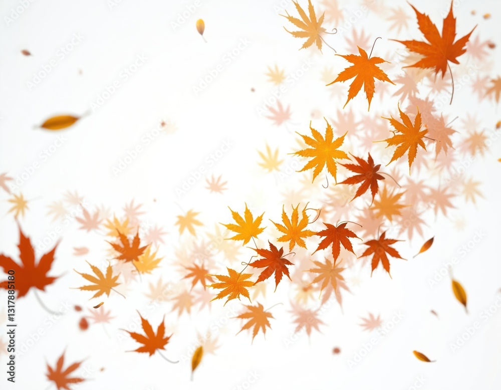 Autumn falling leaves isolated. Leaf wind motion on white background. Dry maple yellow, brown foliage fly in air. Fall nature weather season sale concept. Autumn falling leaves isolated. Leaf wind motion on white background. Dry maple yellow, brown foliage fly in air. Fall nature weather season sale concept.